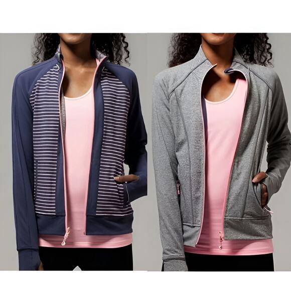 Lululemon Ivivva Girls Stellar Switch Up Full Zip Thumbhole Reversible Jacket 12 - Picture 1 of 8